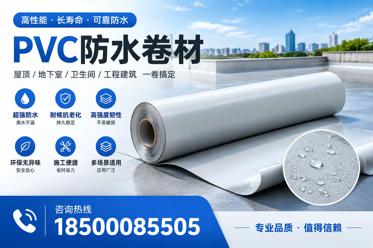 PVC防水卷材的防水效果评测，适合文昌的科学依据